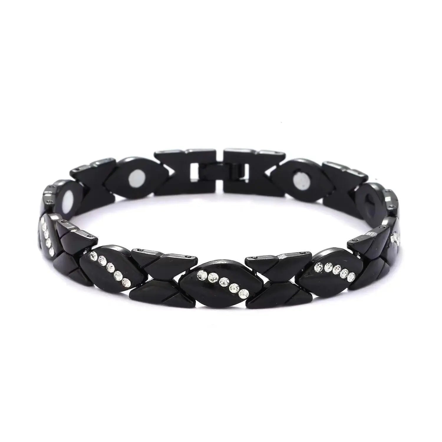 Christmas gift Stylish Ancient Copper Magnetic Therapy Bracelet with Diamond Accents - Enhance Health & Elegance（golden） Femina Worldwide