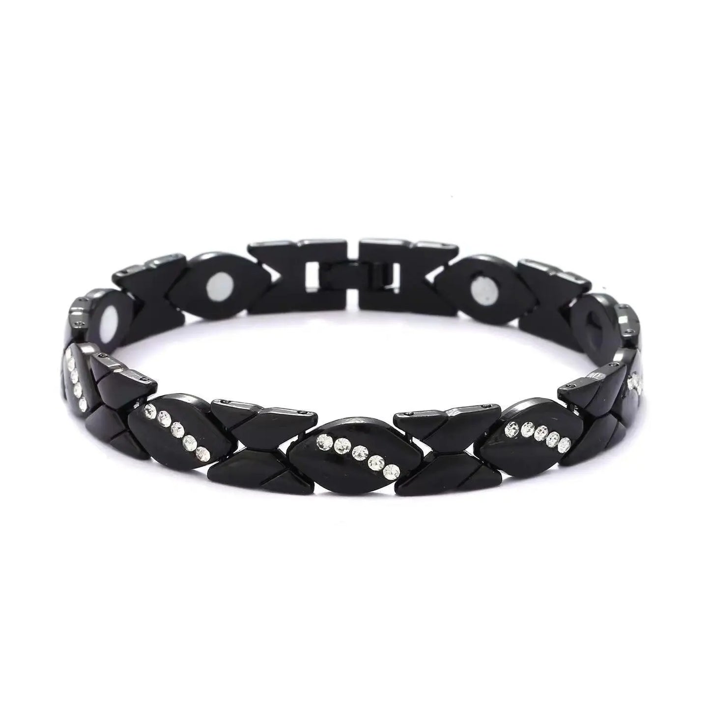 Christmas gift Stylish Ancient Copper Magnetic Therapy Bracelet with Diamond Accents - Enhance Health & Elegance（Rose gold） Femina Worldwide
