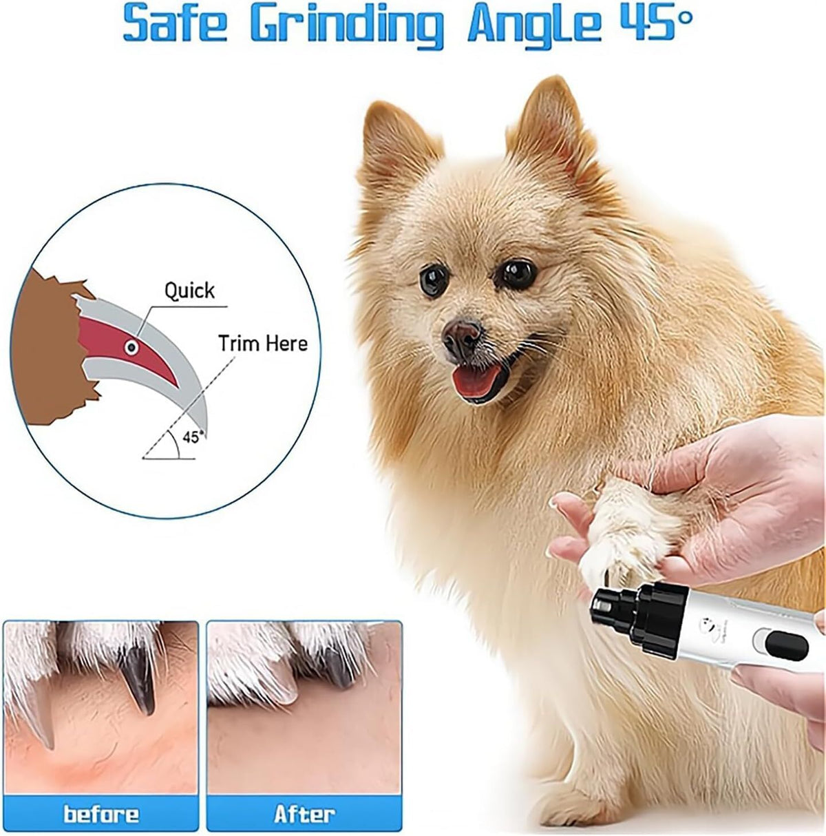 Pet products Silent Groom Pro Nail Grinder, 2025 New Dog Nail Trimmer, USB Rechargeable Pet Nail Grinder, Dog Nail Trimmers, Pet Paws Grooming Smoothing Tool