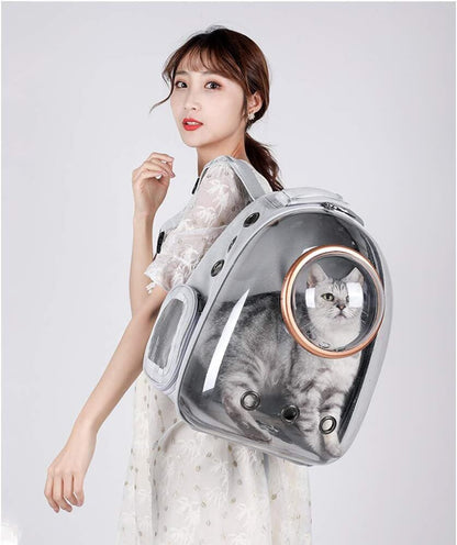 pet products Pet Space Capsule Backpack, Small Medium Cat Puppy Dog Carrier, Transparent Breathable Heat Proof, Pet Carrier for Travel Hiking Walking Camping, Grey