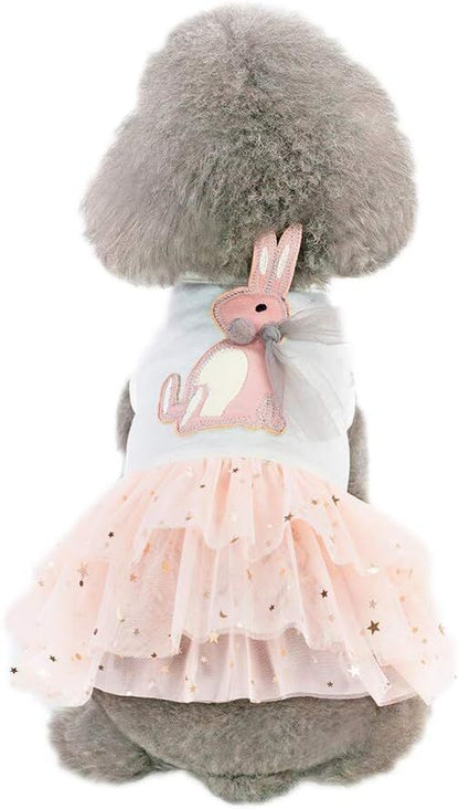 pet products Small Dog Dress Female Tiny Puppy Clothes Girl Tutu for Dogs Dresses Harness Birthday Apparel（Chest circumference47cm, back length35cm, neck circumference32cm）