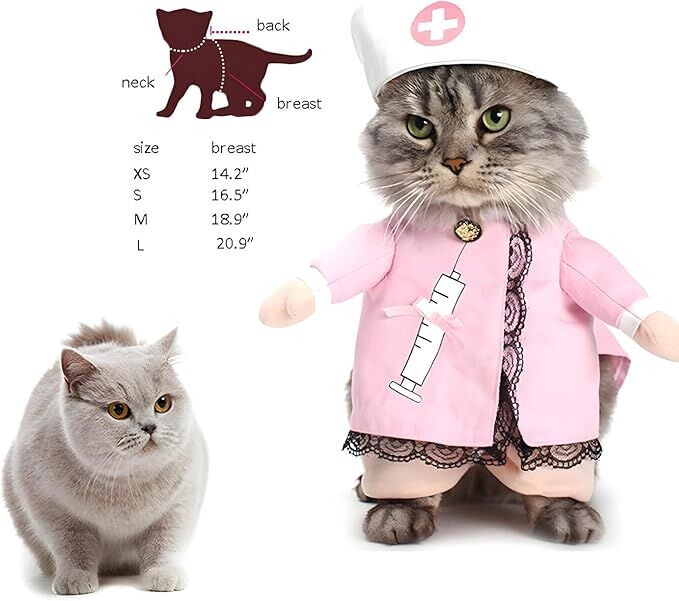 pet products Dog Costume Clothes Halloween Cat Costumes Small Animal Funny Pets Clothing for Doggy Kitty Rabbits Piggy, Nurse
