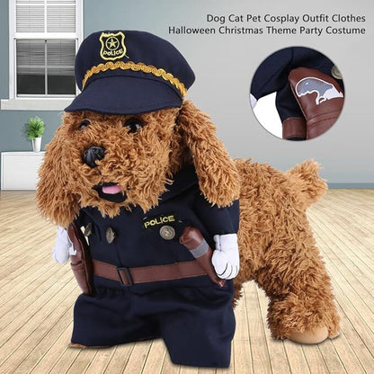 pet products Pet Cosplay Outfit, Funny Dog Cat Party Costume Puppy Uniform Pet Cosplay Clothes for Halloween Christmas Theme Party