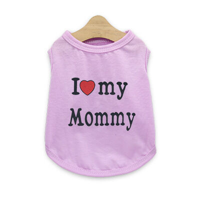 Pet products 4-Piece Pet Vest Set for Summer - Includes 4 Versatile Vests with I ❤️ my Mommy Message, Lightweight Breathable Fabric Perfect for Dogs and Cats in Warm Weather（S）