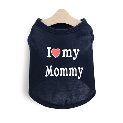 Pet products 4-Piece Pet Vest Set for Summer - Includes 4 Versatile Vests with I ❤️ my Mommy Message, Lightweight Breathable Fabric Perfect for Dogs and Cats in Warm Weather（XL）