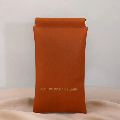 Christmas gift Premium Leather Eyeglass Case with Spring Closure - Multiple Color Options - Refined Craftsmanship（apricot） Femina Worldwide