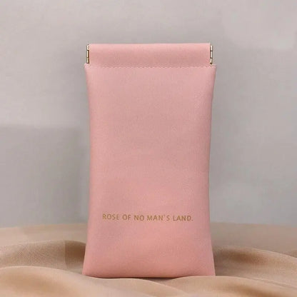 Christmas gift Premium Leather Eyeglass Case with Spring Closure - Multiple Color Options - Refined Craftsmanship（apricot） Femina Worldwide