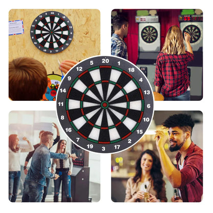 Safety Dart Board Set with 6 Soft Tip Darts: 16-Inch Rubber Dartboard for Family, Office & Party Leisure Sport Femina Worldwide
