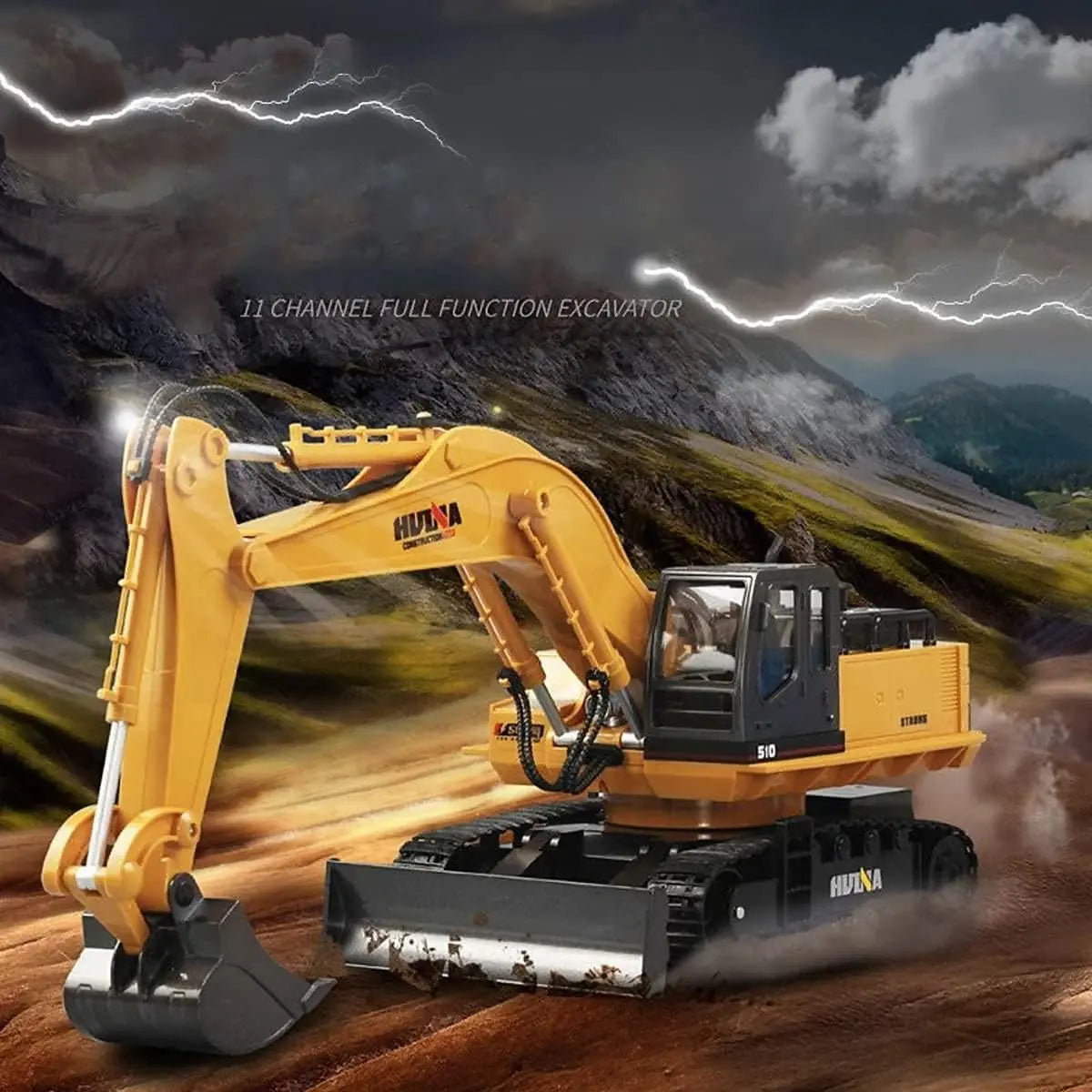HUINA 1/14 RC Electric Excavator 1535 Remote Control Digger 15CH 2.4G Radio Finished Toy Model Battery Sound Light Effects Hobby Grade Model for Ages 14+ Femina Worldwide