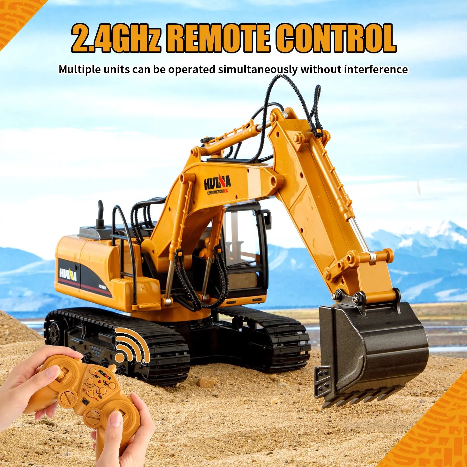 HUINA 1/14 RC Electric Excavator 1535 Remote Control Digger 15CH 2.4G Radio Finished Toy Model Battery Sound Light Effects Hobby Grade Model for Ages 14+ Femina Worldwide