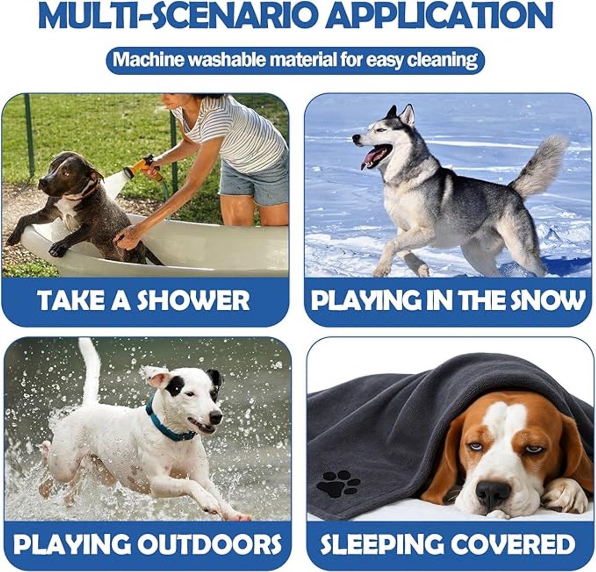 2 Pieces, Microfiber Dog Towel, Dog towels, Microfiber towel, Pet towel, for Daily Pet Care and Home Use, 100 x 50 cm, Brown, Grey