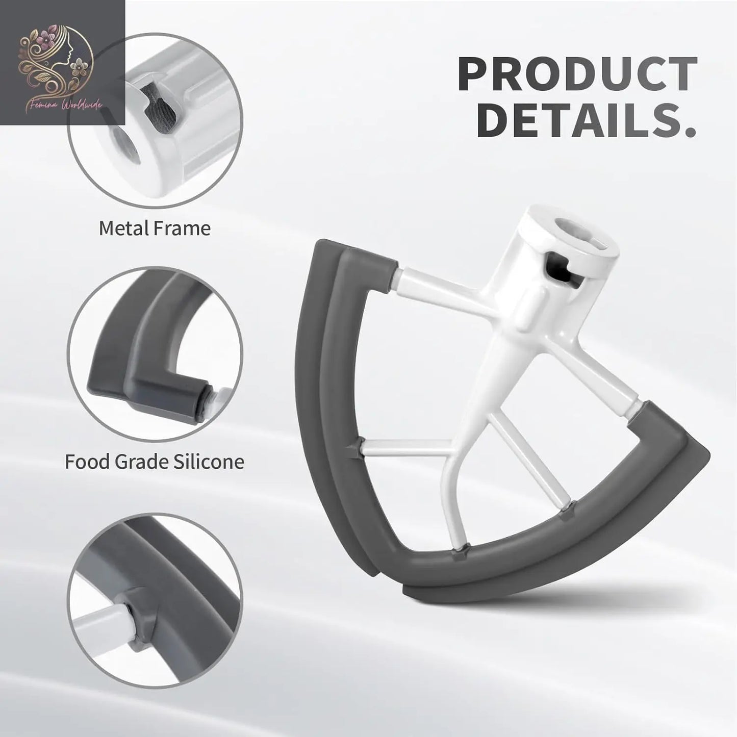 Flex Edge Beater For Kitchenaid Mixer Accessory,Kitchen Aid Attachments For Mixer,Fits Tilt-Head Stand Mixer Bowls For 4.5-5 Quart Bowls,Beater With Silice Edges,Grey