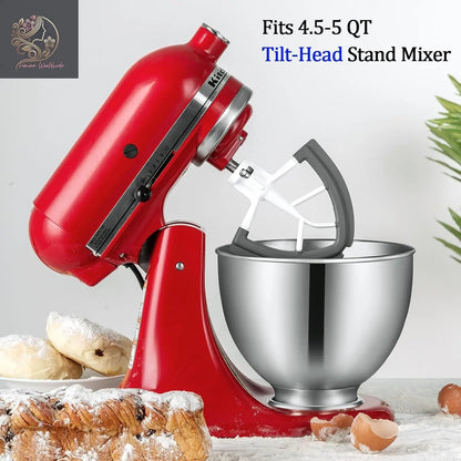 Flex Edge Beater For Kitchenaid Mixer Accessory,Kitchen Aid Attachments For Mixer,Fits Tilt-Head Stand Mixer Bowls For 4.5-5 Quart Bowls,Beater With Silice Edges,Grey