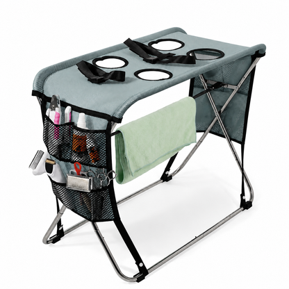 Portable Foldable Pet Grooming Table with Adjustable Restraint Loops – Ideal for Bathing, Drying, Nail Trimming, Ear Cleaning & Full Coat Care for Small to Medium Cats and Dogs (Blue)