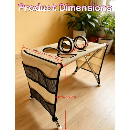 Foldable Pet Grooming Table for Cats and Small Dogs, Multi-functional Care Station with Mesh Bed, Storage Pockets, and Adjustable Restraint Straps for Nail Trimming, Hair Brushing, Bathing, and Ear Cleaning (Pink)