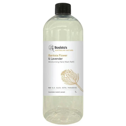 1L Hand Wash Refill Banksia Lavender Bosisto's Moisturising Soap Free Liquid Gel Femina Worldwide