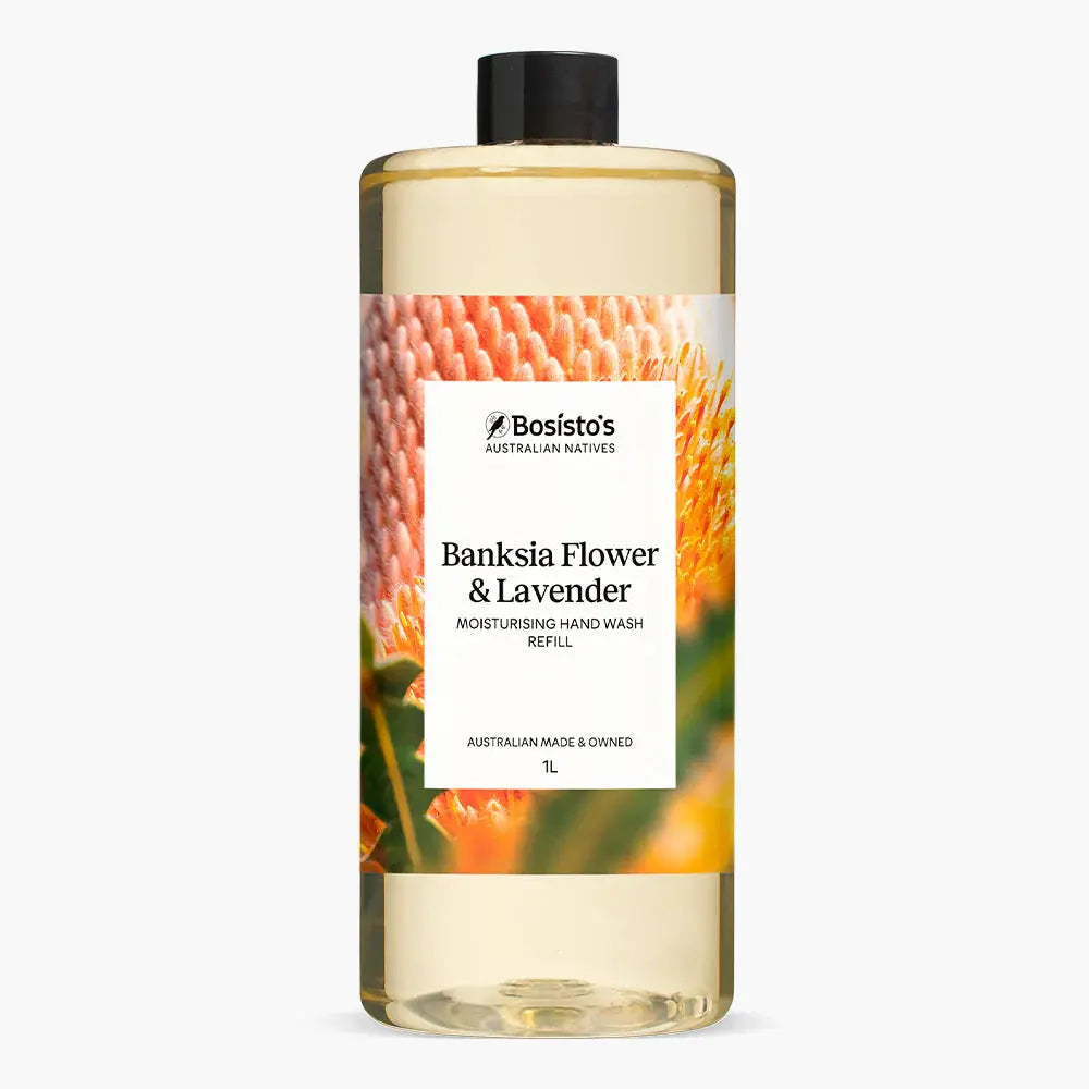 1L Hand Wash Refill Banksia Lavender Bosisto's Moisturising Soap Free Liquid Gel Femina Worldwide
