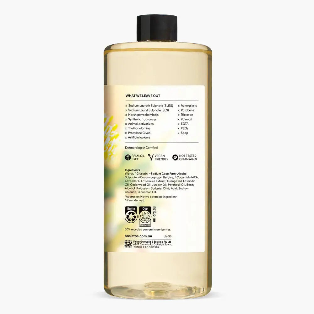 1L Hand Wash Refill Banksia Lavender Bosisto's Moisturising Soap Free Liquid Gel Femina Worldwide