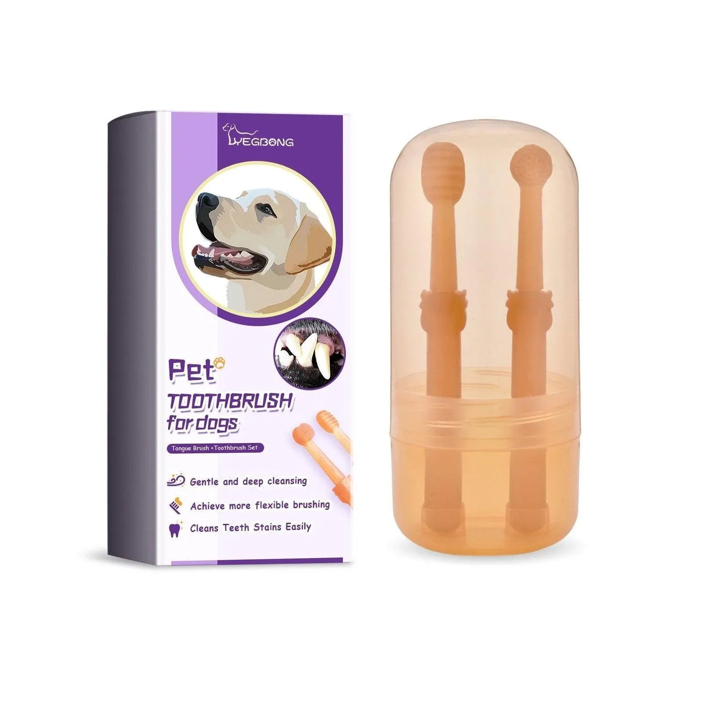 Pet Tongue Brush and Toothbrush Set for Oral Cleaning Dental Health Care for Pet