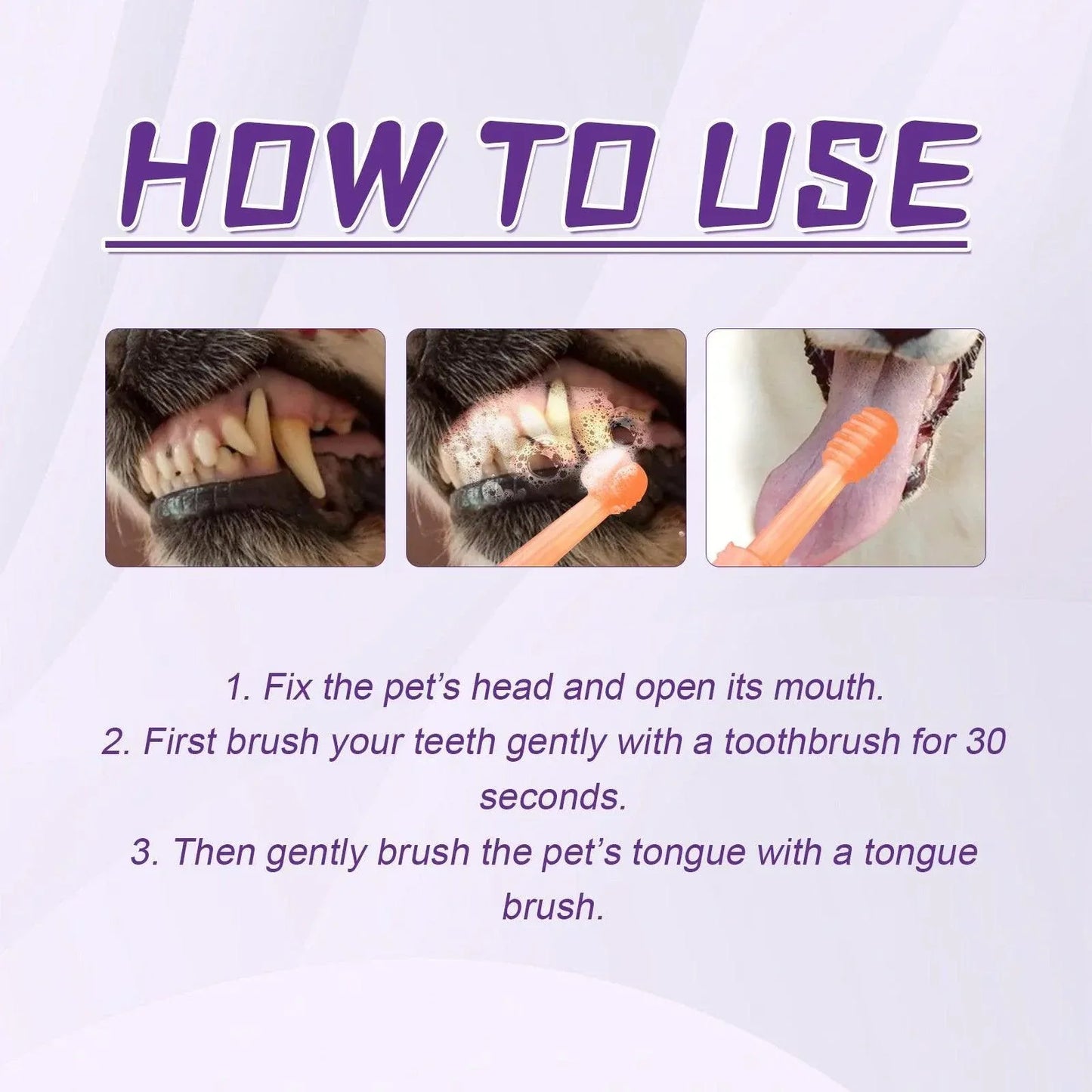 Pet Tongue Brush and Toothbrush Set for Oral Cleaning Dental Health Care for Pet