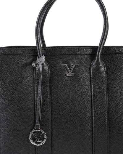 V Italia Black Tote Bag  V Italia Leather Tote Bag  Women's V Italia Black Tote Bag - One Size