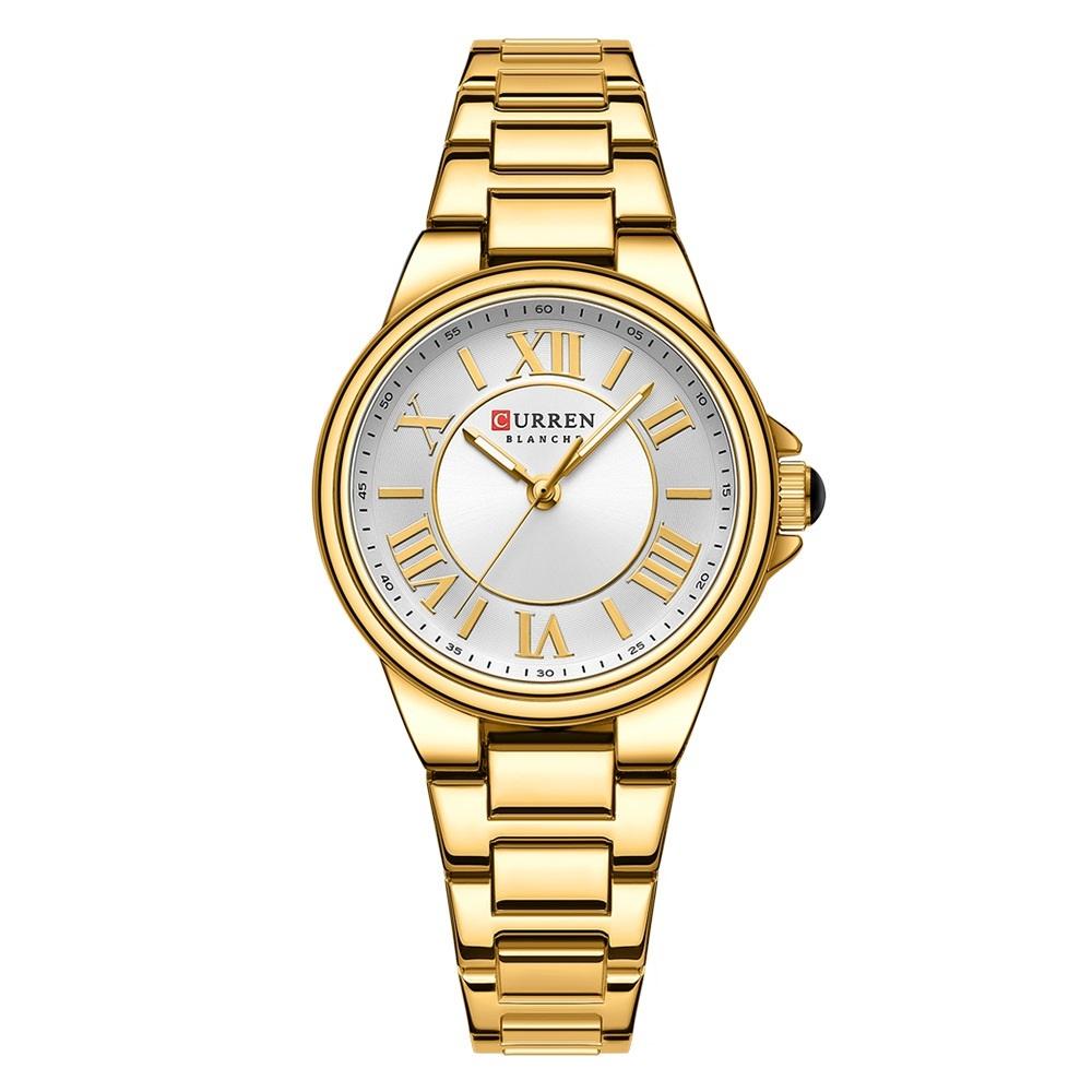 Waterproof Women Watch with Steel Strap - Casual Design - Rose Shell Blue