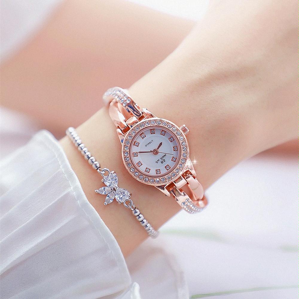 Women Butterfly Cross Diamond Bracelet Watch - Full - Gold