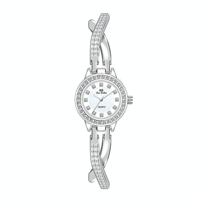 Women Butterfly Cross Diamond Bracelet Watch - Full - Gold