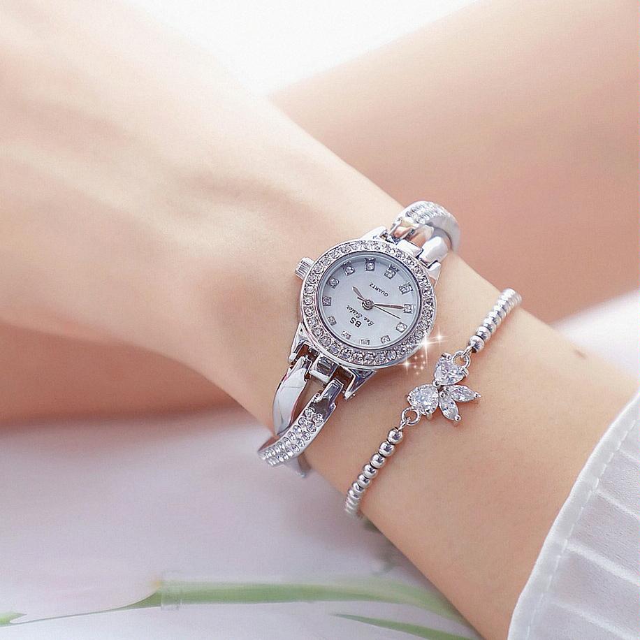 Women Butterfly Cross Diamond Bracelet Watch - Full - Gold