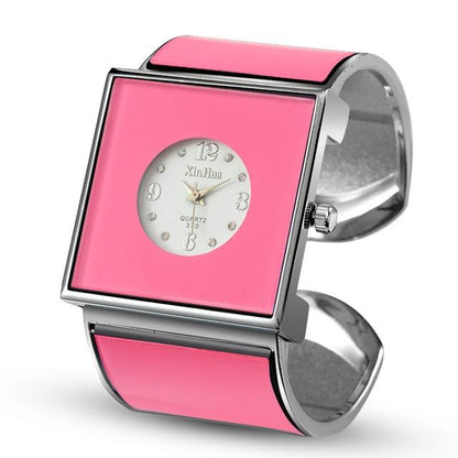 Women Square Dial Bracelet Watch - Large Face - White