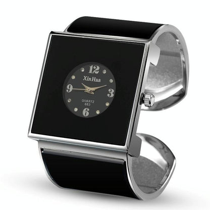 Women Square Dial Bracelet Watch - Large Face - White