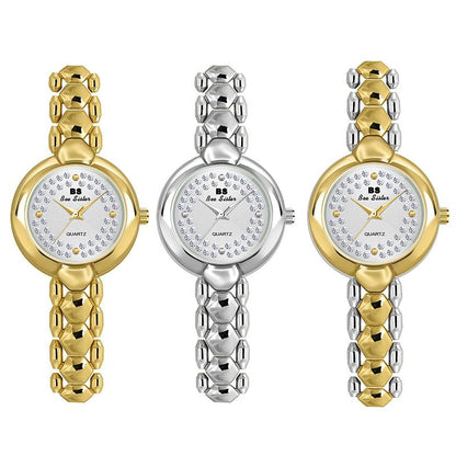 Women Diamond Chain Watch - Elegant Jewelry - Gold