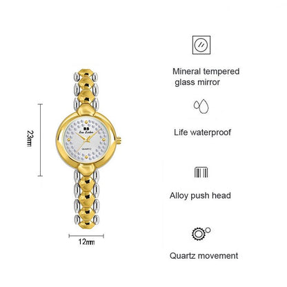 Women Diamond Chain Watch - Elegant Jewelry - Gold