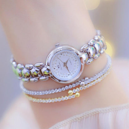 Women Diamond Chain Watch - Elegant Jewelry - Gold