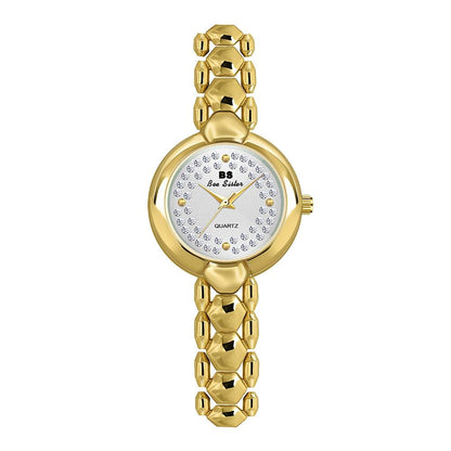 Women Diamond Chain Watch - Elegant Jewelry - Gold