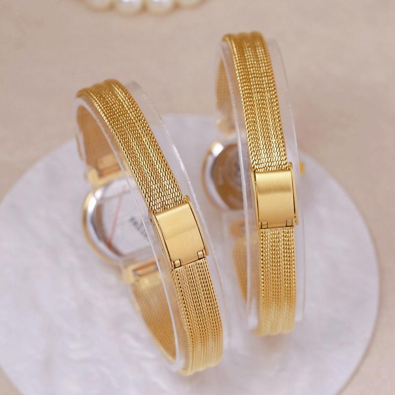 Retro Butterfly Mesh Watch for Women - 22mm Stainless Steel Strap - Golden White