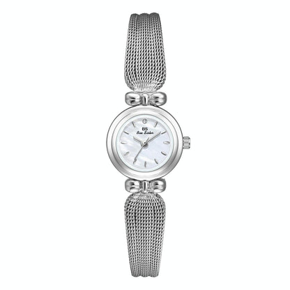Retro Butterfly Mesh Watch for Women - 22mm Stainless Steel Strap - Golden White