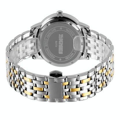 Waterproof Quartz Watch with Stainless Steel Buckle Strap for Women - Gold And Black