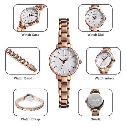 European Fashion Women Quartz Watch with Steel Band - Business and Leisure - Silver