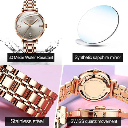 Stylish Waterproof Quartz Watch for Women - Ultra-thin Design - White