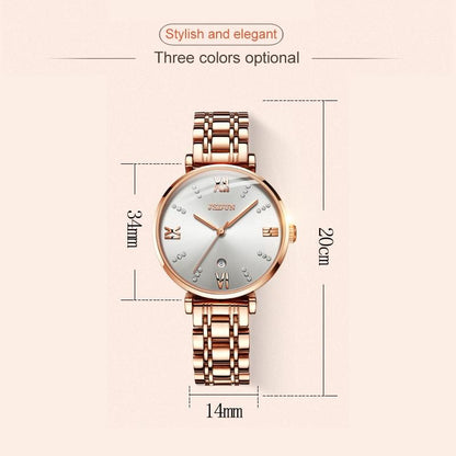 Stylish Waterproof Quartz Watch for Women - Ultra-thin Design - White