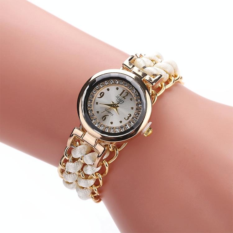 Quartz Wrist Watch with Knitting Rope Chain for Women - Blue