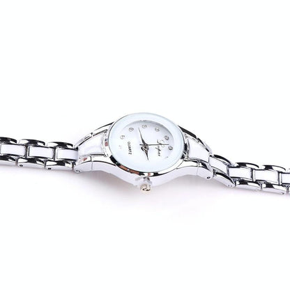 Women Stainless Steel Bracelet Watch with Two-tone Dial - Gold Black
