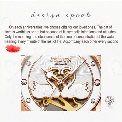 Stylish Waterproof Ceramic Mechanical Watch for Women with Diamond Accents - Black