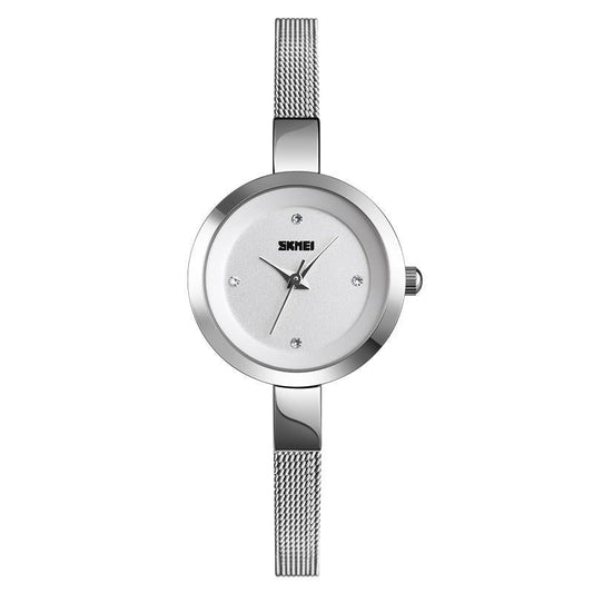 Lightweight Steel Band Women Quartz Watch - Business Casual - Silver