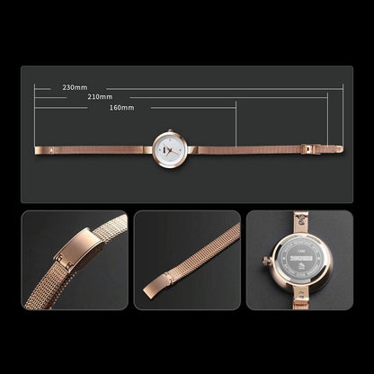 Lightweight Steel Band Women Quartz Watch - Business Casual - Silver