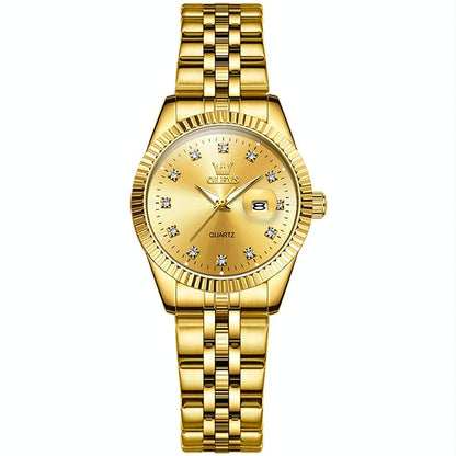 Women Luminous Diamond Quartz Watch - Waterproof - White