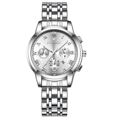 Stylish Women Quartz Watch with Luminous Display and Date - Gold Golden Surface