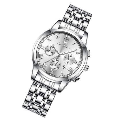 Stylish Women Quartz Watch with Luminous Display and Date - Gold Golden Surface