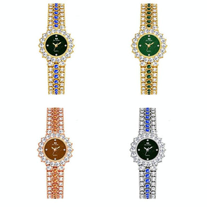 Sparkling Diamond Chain Watch for Women - Full of Elegance - Rose Coffee